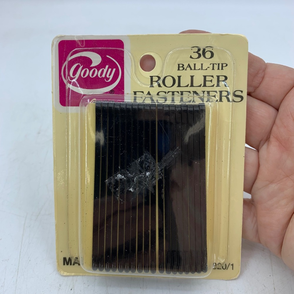 Vtg 1988 Goody 36 Ball Tip Hair Roller Fasteners Black Bobby Pins 5820 USA New